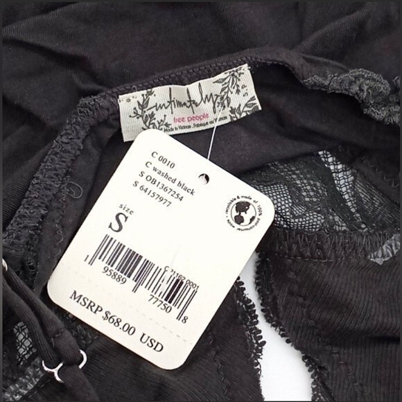 NWT Free People Perfect Pima Bodysuit. Washed Black. Small - Picture 6 of 15